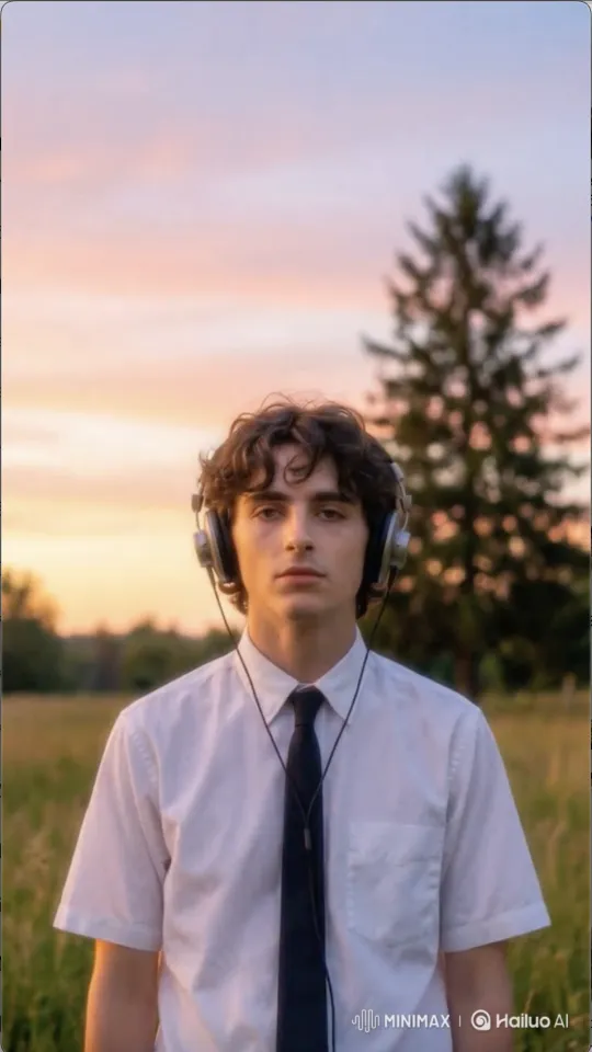 上传照片，生成从嘈杂街头切换到广阔稻田的治愈转场 by Hailuo AI Video Generator